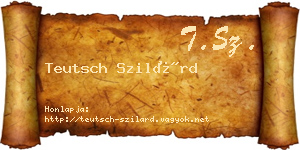 Teutsch Szilárd névjegykártya